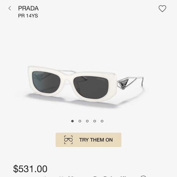 ❌SOLD ❌ NEW PRADA SUNGLASSES WHITE SILVER LOGO - Picture 1 of 4